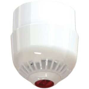 Sirena Óptico - Acústica Analógica Blanca con Flash (Techo) de base alta para tubo Visto Exterior - Aritech ASC2367W