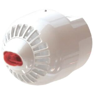 Sirena Óptico - Acústica Analógica Blanca con Flash (Pared) de base alta para tubo Visto Uso Exterior - Aritech ASW2367W - Imagen 1