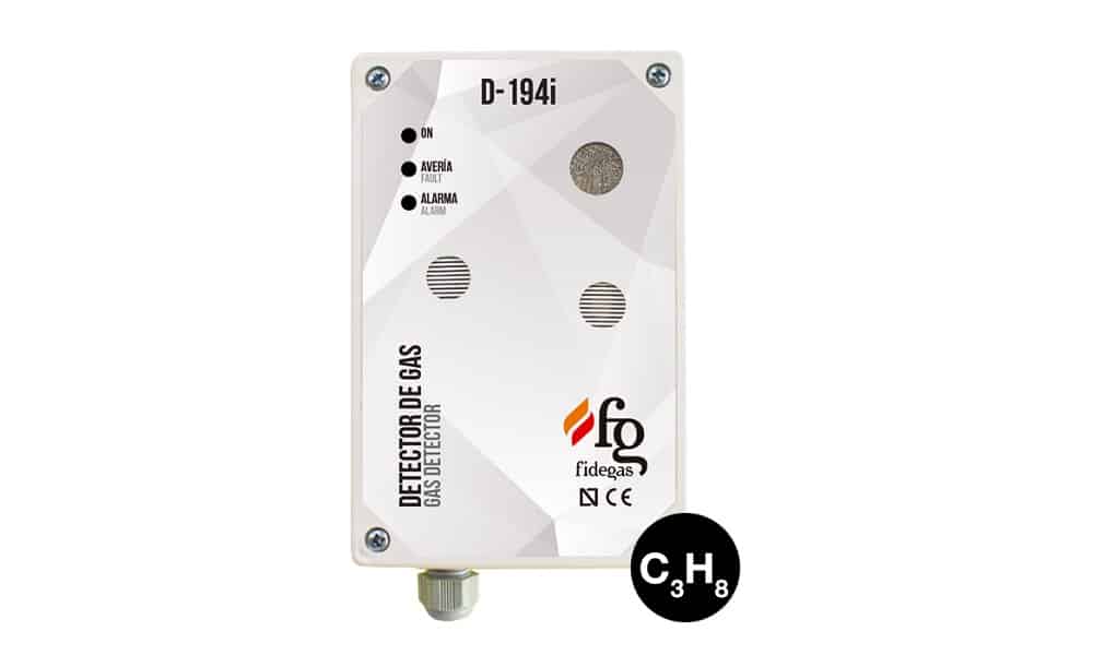 Detector de Gas Domestico Fidegas D-194I 110-230 VAC / BUTANO-PROPANO  (C3H8) – Zekuritt