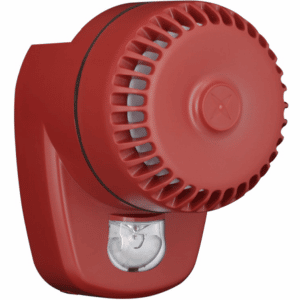Panasonic 8500025FULL-0025X / Sirena con DAV (EN54-23) de Pared Convencional Roja ROLP/R1/LX-W/RF. Flash Rojo. 106dB. IP65.