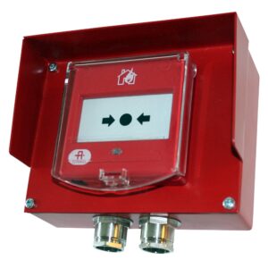 Autronica BF-300M | Pulsador de Alarma con Caja Metálica y Prensaestopas FG16